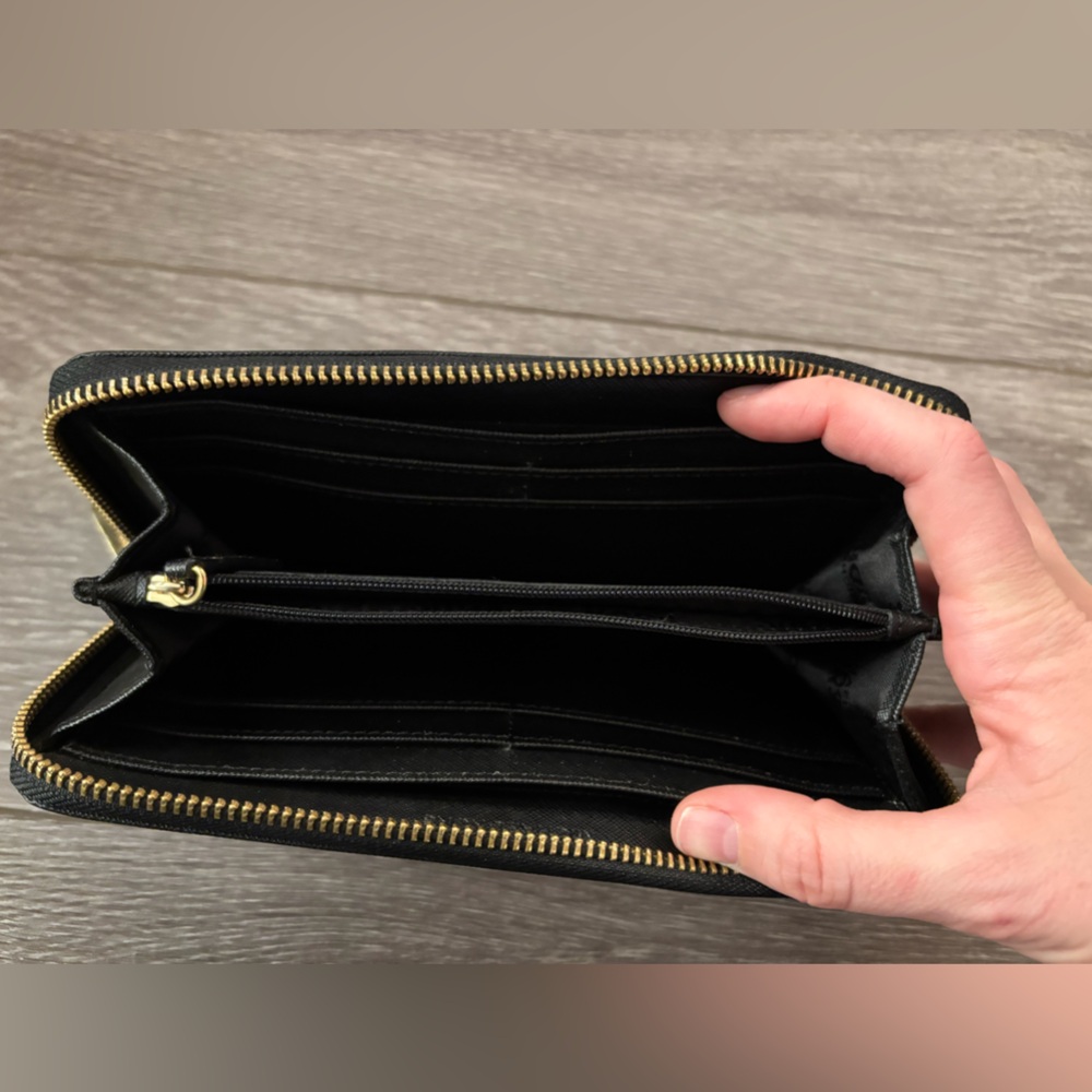 Michael Kors Black and Gold Zip Wallet - Picture 3 of 3